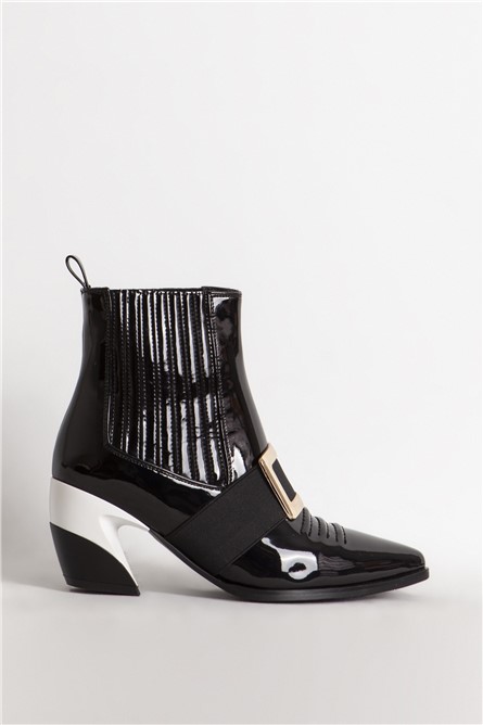 Women's Patent Leather Boots 125 - Black #365507