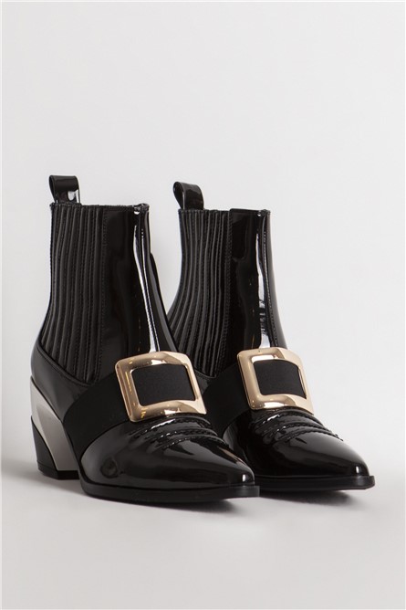Women's Patent Leather Boots 125 - Black #365507