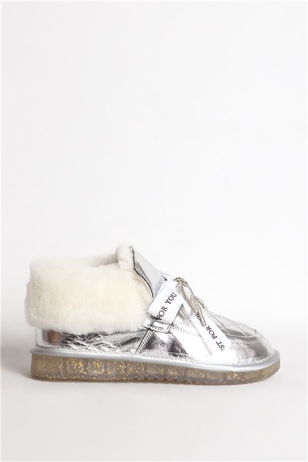 Women's Short Scrawl Boots 323/6 - Silver #366260