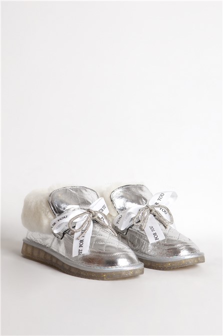 Women's Short Scrawl Boots 323/6 - Silver #366260