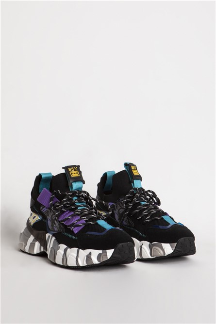 Women's 401/1 Lace Up Sports Shoes - Purple #363964