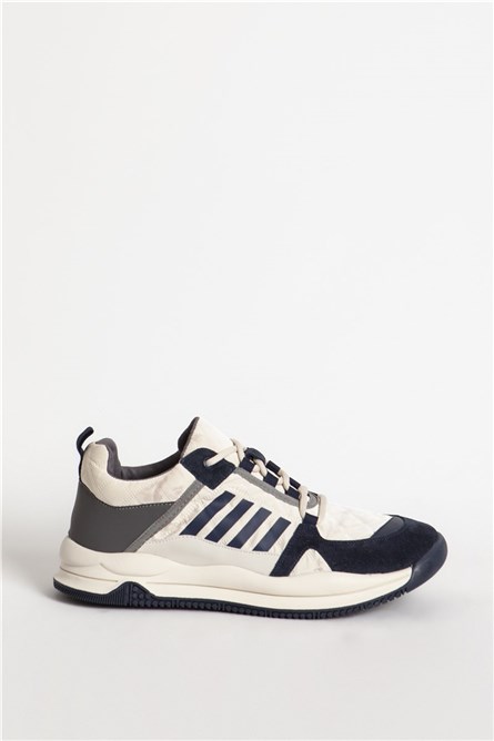 GUJA Мъжки спортни обувки от естествена кожа 406 - Бежово-Сини #361598