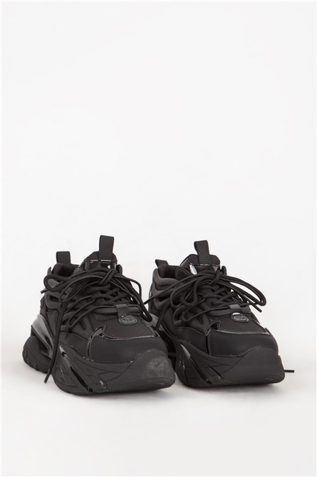 Women's 420 Thick Sole Sports Shoes - Black #382022