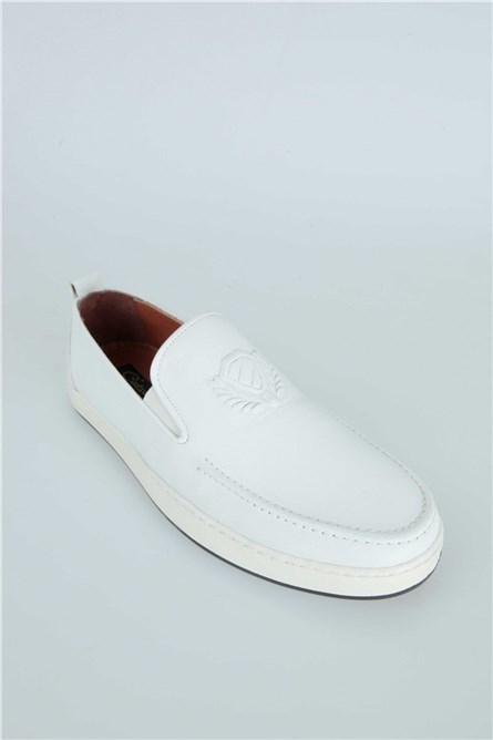 Centone Men's Real Leather Shoes - White #268822