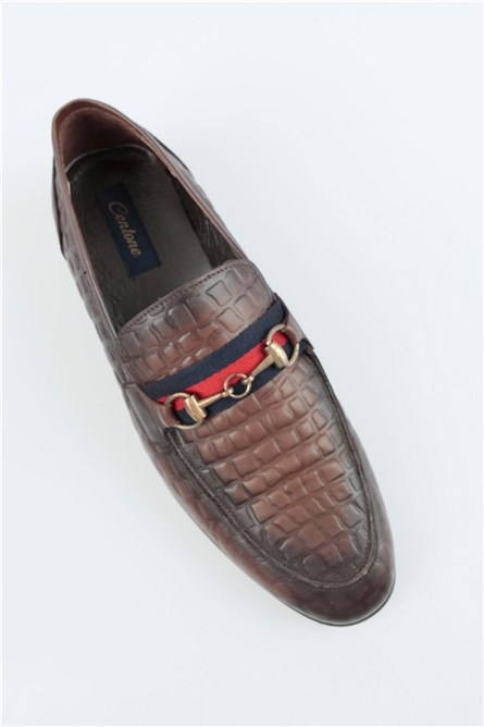 Centone Men's Real Leather Shoes - Brown #268857