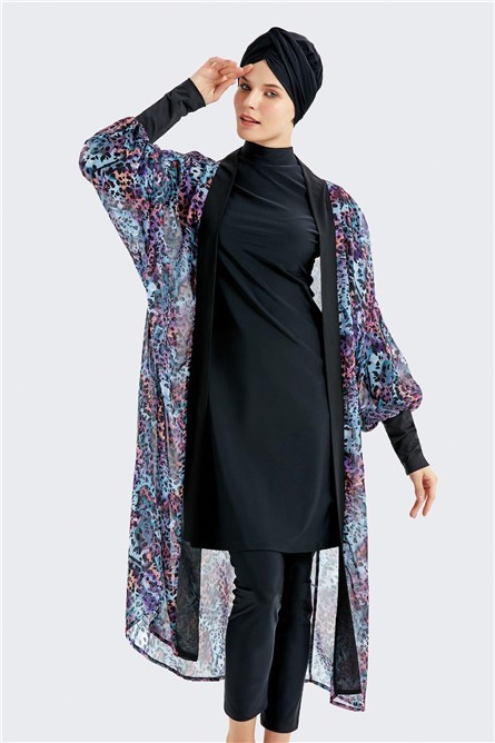 Chiffon Cuff Sleeve Pareo Beach Dress C14304  #451261