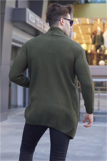Men's Knit Cardigan 5996 - Khaki #361375