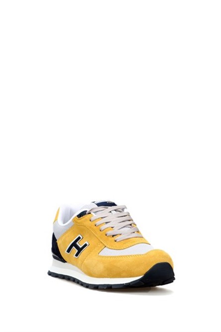 Hammer Jack Men's Genuine Leather Sports Shoes - Blue-Mustard #368506