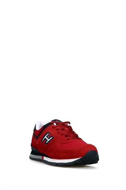 Hammer Jack Men's Genuine Leather Sports Shoes - Red with Navy Blue #368527