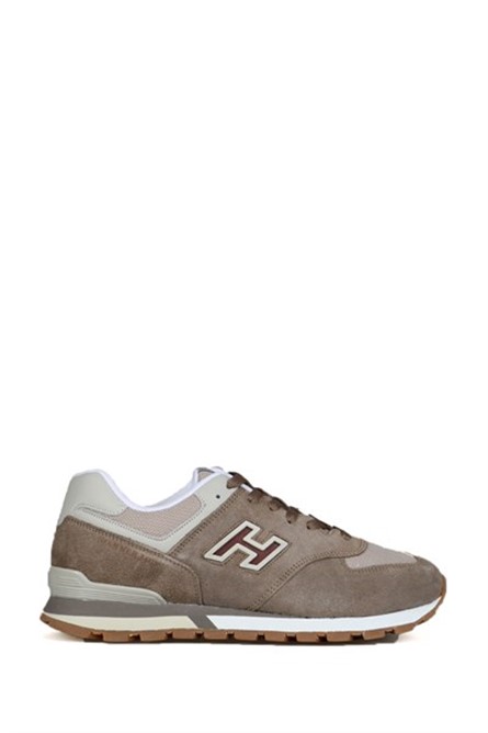 Hammer Jack Men's Genuine Leather Sports Shoes - Beige-Grey #368533
