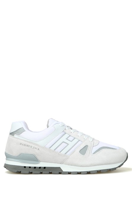 Hammer Jack Мъжки спортни обувки от естествена кожа - Бели със Сив #369057