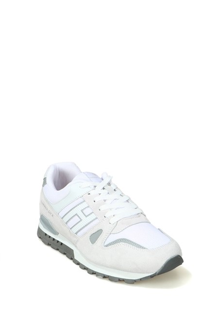 Hammer Jack Men's Genuine Leather Sports Shoes - White with Gray #369057