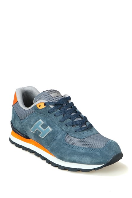 Hammer Jack Men's Genuine Leather Sports Shoes - Blue with Orange #368503