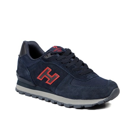 Hammer Jack Ladies Sports Genuine Leather Shoes - Dark Blue with Red #368187