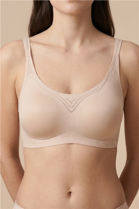 Seamless Laser-Cut Wireless Bra with Removable Pads - Invisible Ultra-Soft Comfort Bralett  #452372