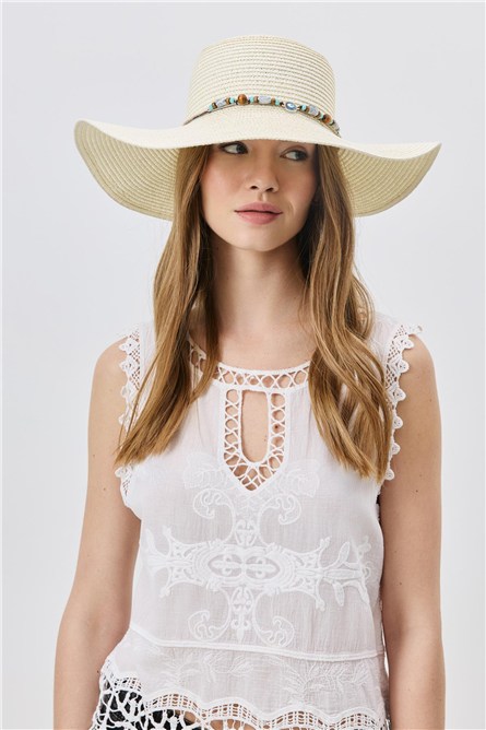 Wide Brim Straw Beach Hat Y25730-13  #451920