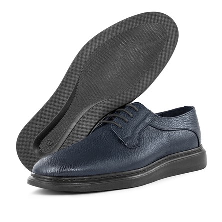 Ducavelli Men's Genuine Leather Casual Shoes - Dark Blue 