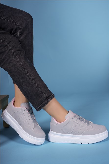 Women's Sports Shoes 00121013 - Gray with Pink #402562