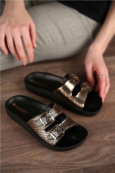 Women's slippers - Gold  #303291