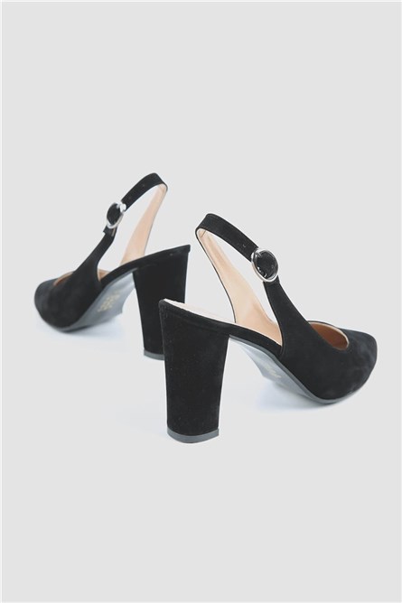 Women's elegant suede shoes - Black #328010