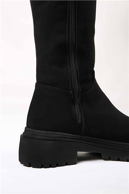 Women's suede boots - Black #321653