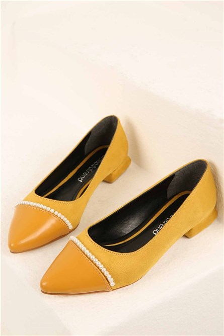 Women's suede shoes - Mustard #321923