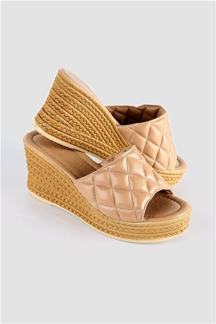 Women's slippers with full sole - Beige #328533