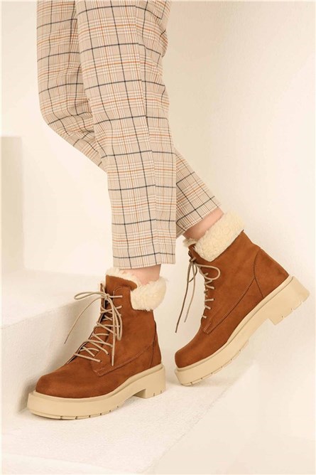 Women's suede boots with doodle - Taba #321889