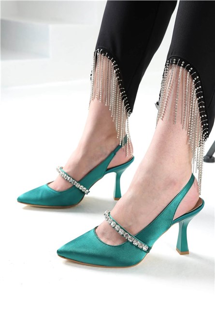 Women's elegant shoes - Oil green #328001