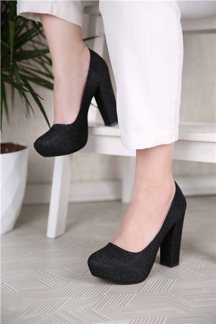 Women's Heeled Shoes - Black #311392