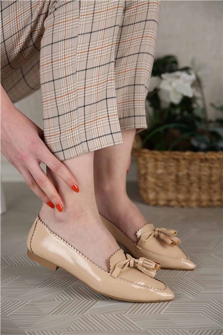 Дамски лоуфъри - Бежови 302768