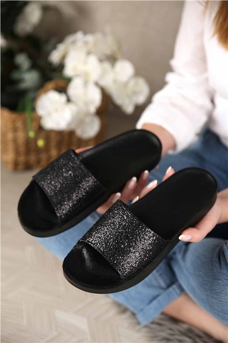 Дамски чехли - Черни 304221