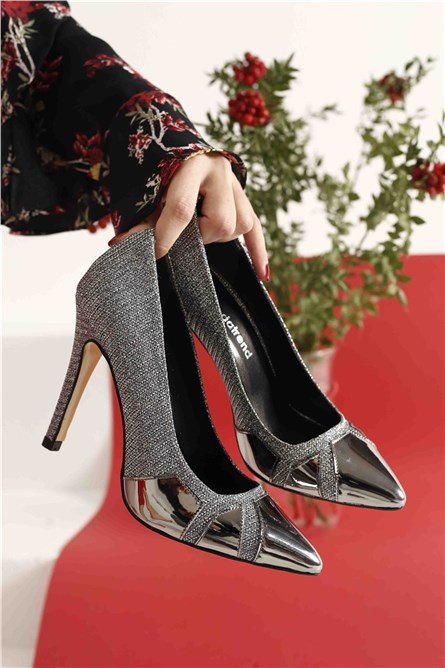 Women's elegant shoes - Platinum color #324759
