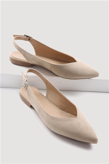 Women's suede shoes - Beige #331092