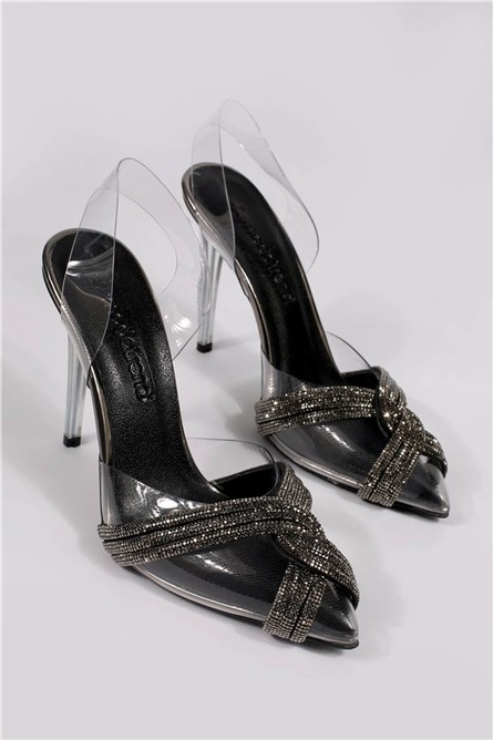 Women's high heel sandals - Platinum color #329435