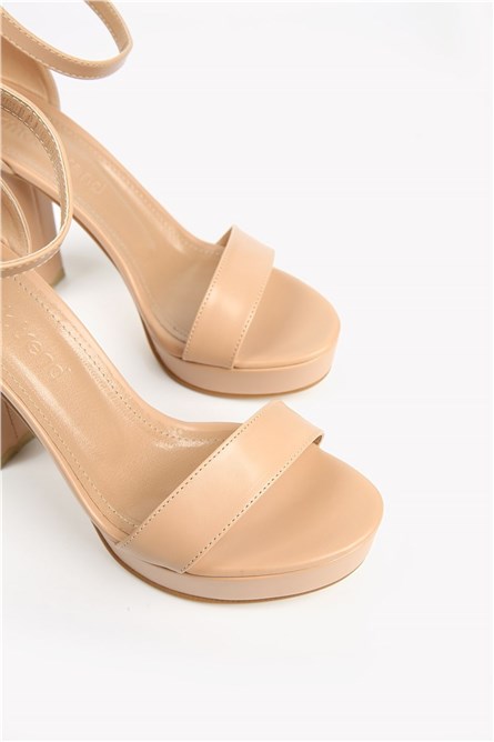 Women's high heel sandals - Beige #329340