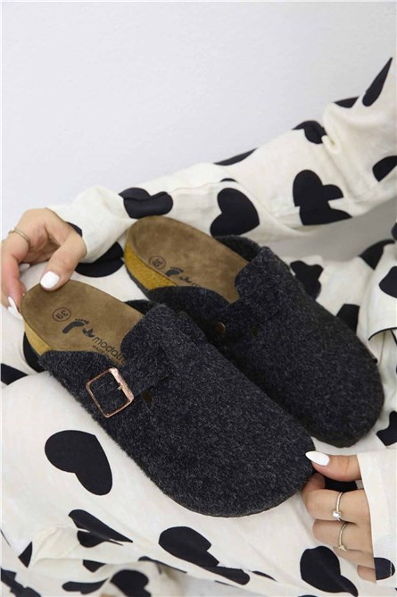 Women's slippers - Dark gray #321179