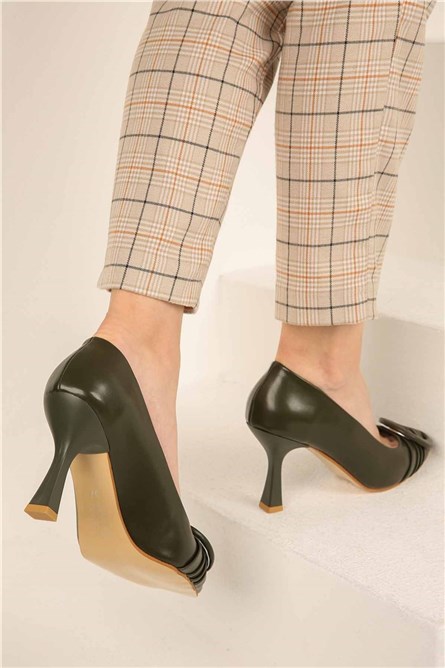 Women's elegant shoes - Khaki #321738