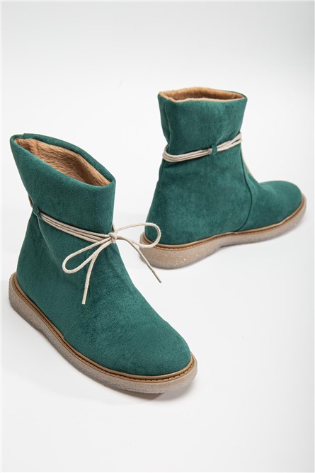 Women's Suede Non-Slip Boots - Green #364667