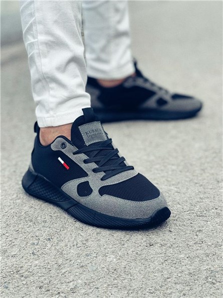 Мъжки ежедневни обувки KB-029 - Сиви с Тъмносин #359013