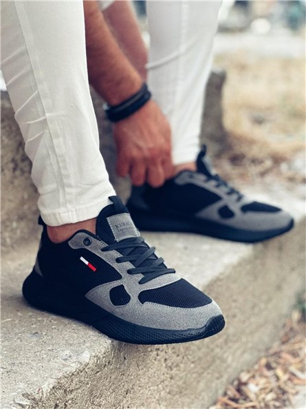 Men's Casual Shoes KB-029 - Gray with Navy Blue #359013