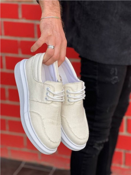 Men's Casual Lace Up Shoes KB-042 - White #371327