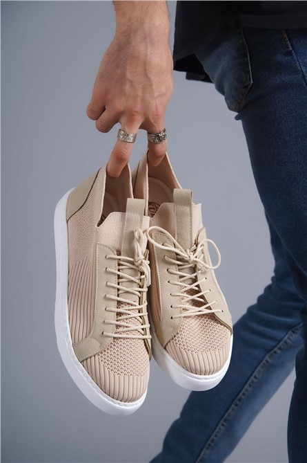 Men's Casual Lace Up Shoes KB-112 - Light Beige #383550 