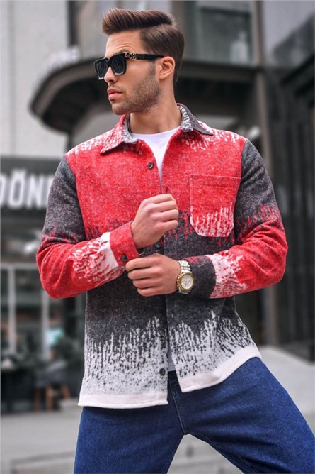 Men's Shirt with Outer Pocket 5579 - Red #364618