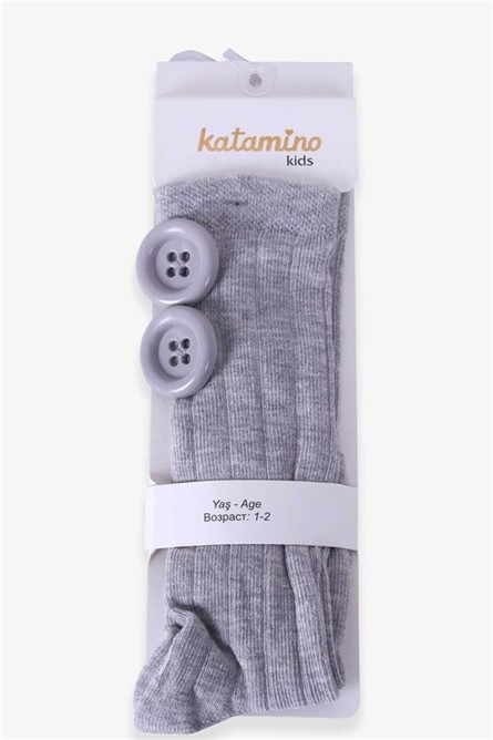 Children's long socks for girls - Gray #379066