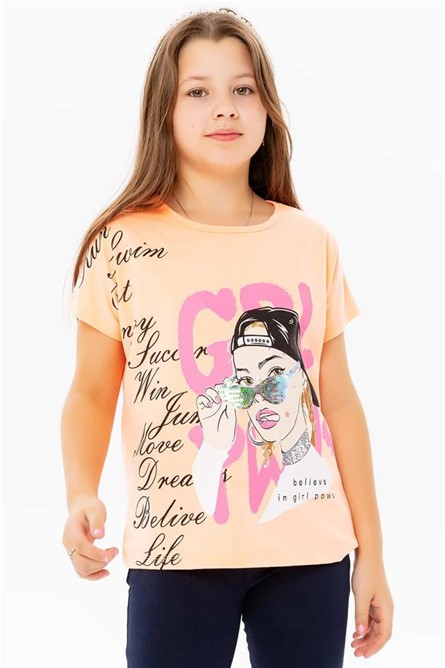 Children's t-shirt for a girl - Orange #379605 Children's t-shirt for a girl - Orange #379605