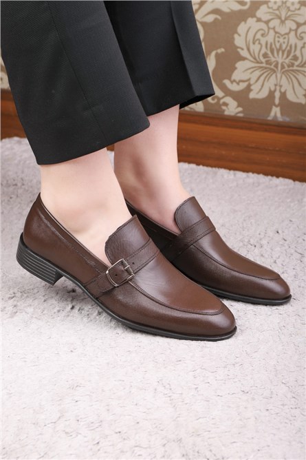 GERARDINO Men's Classic Genuine Leather Shoes Brown 2006