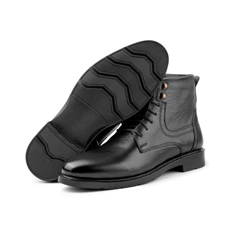 Ducavelli Men's Genuine Leather Casual Boots - Black 