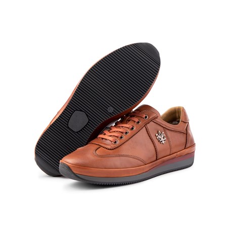 Ducavelli Men's Genuine Leather Casual Shoes - Light Brown 