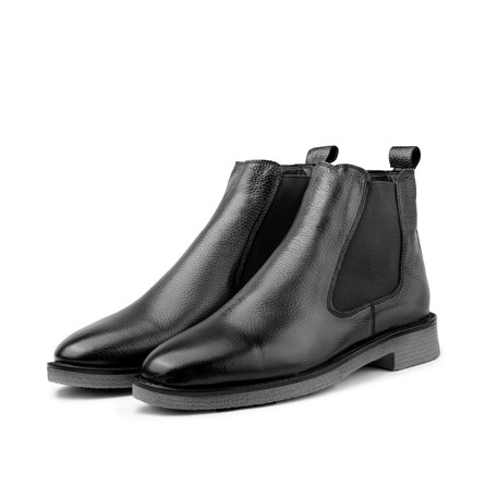 Ducavelli Men's Real Leather Chelsea Boots - Black 